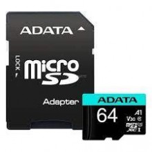 MEMORY MICRO SDXC 64GB W/ADAP./AUSDX64GUI3V30SA2-RA1 ADATA